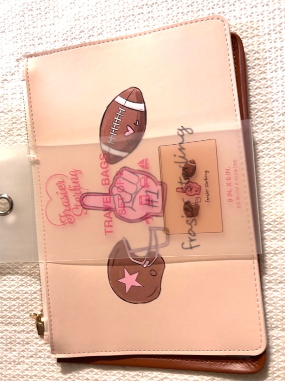 Frazier Sterling Travel Bags Set Of Two Pink/Clear/Brown